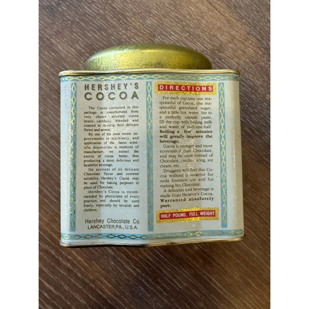 Vintage Hershey's Cocoa Powder Tin Set of 2 Retro Collectible